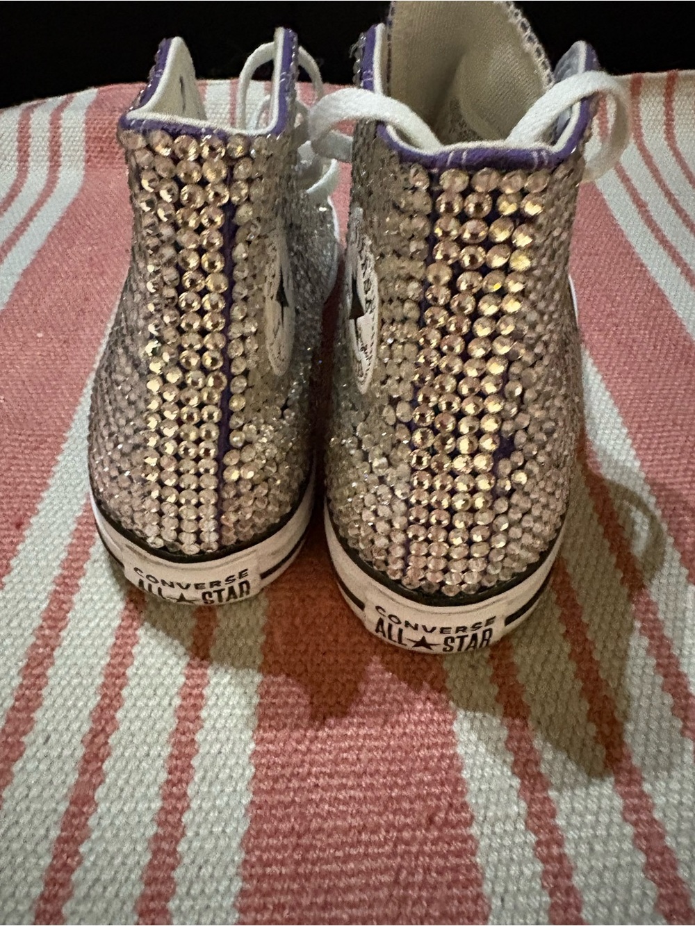 Converse Purple Rhinestone High-Top Sneakers for Women - Picture 6 of 9